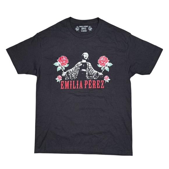 Emilia Perez Selena Gomez Netflix Movie Director Fits Black T Shirt Mens Large - Picture 1 of 6